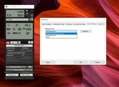 EOS Utility - Remote Shooting - Linked Software