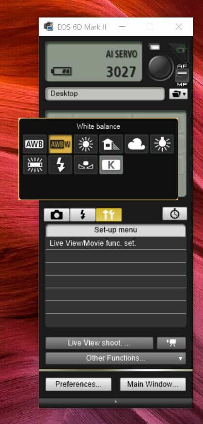 EOS Utility - Remote Shooting White Balance